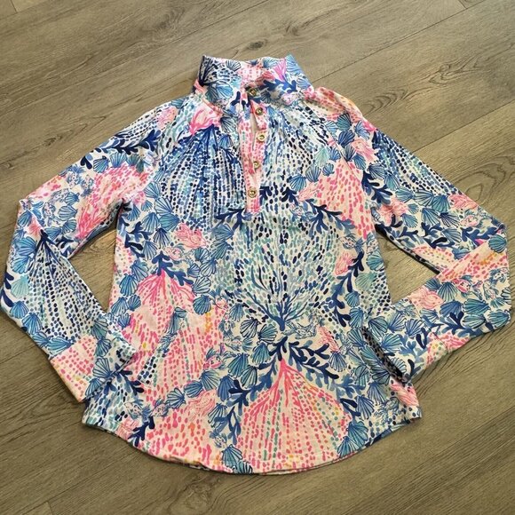 Lilly Pulitzer UPF‎ 50+ Captain Popover Top Shirt Sway With Me Size XS XSmall - Picture 1 of 9
